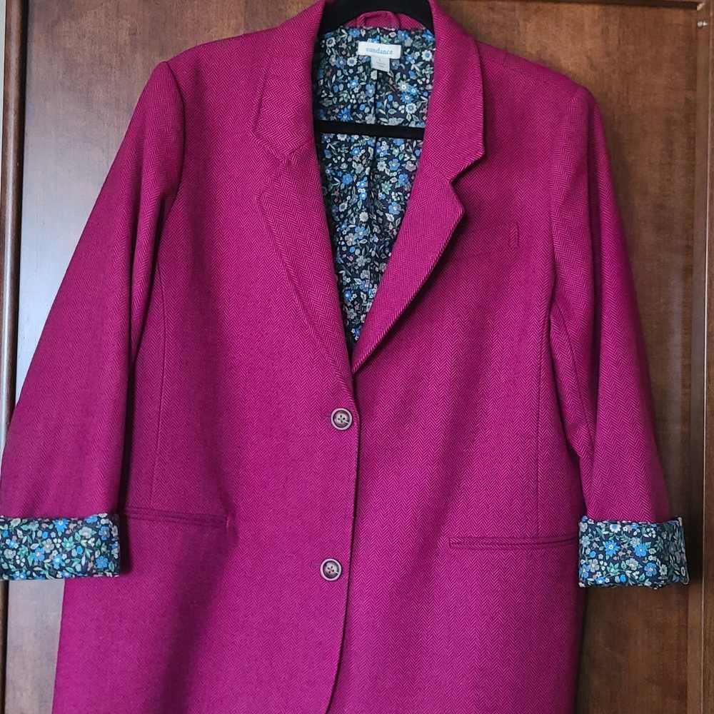Sundance Deep Pink Floral-Lined Blazer